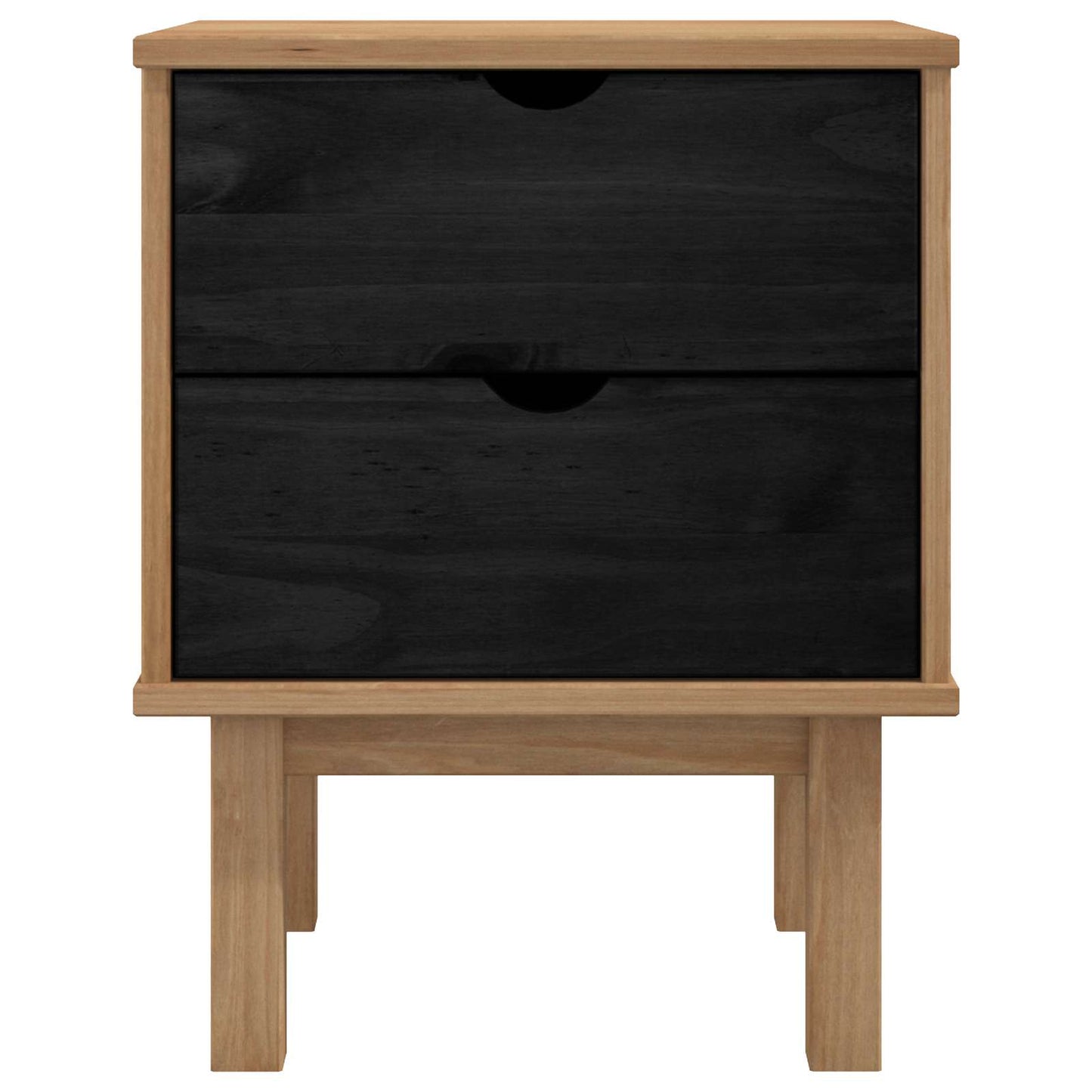 Bedside Table OTTA Black 45 x 39 x 57 cm Solid Pine Wood