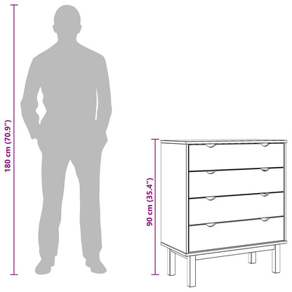 Chest of Drawers OTTA Black 76.5 x 39.5 x 90 cm Solid Pine Wood