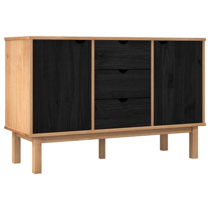 Sideboard OTTA Black 113.5 x 43 x 73 cm Solid Pine Wood