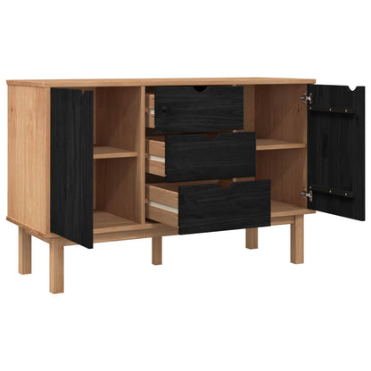 Sideboard OTTA Black 113.5 x 43 x 73 cm Solid Pine Wood