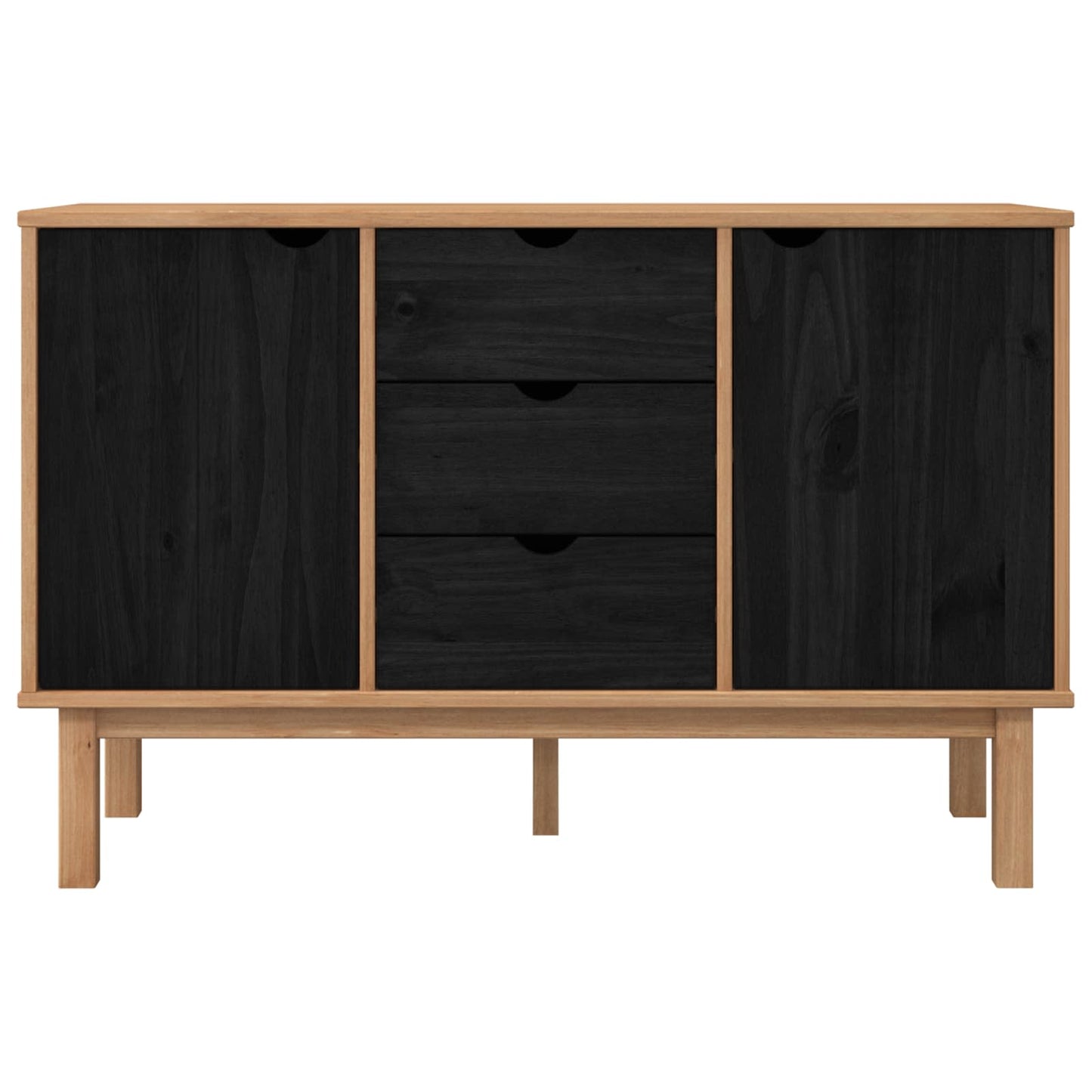 Sideboard OTTA Black 113.5 x 43 x 73 cm Solid Pine Wood