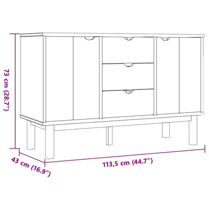Sideboard OTTA Black 113.5 x 43 x 73 cm Solid Pine Wood