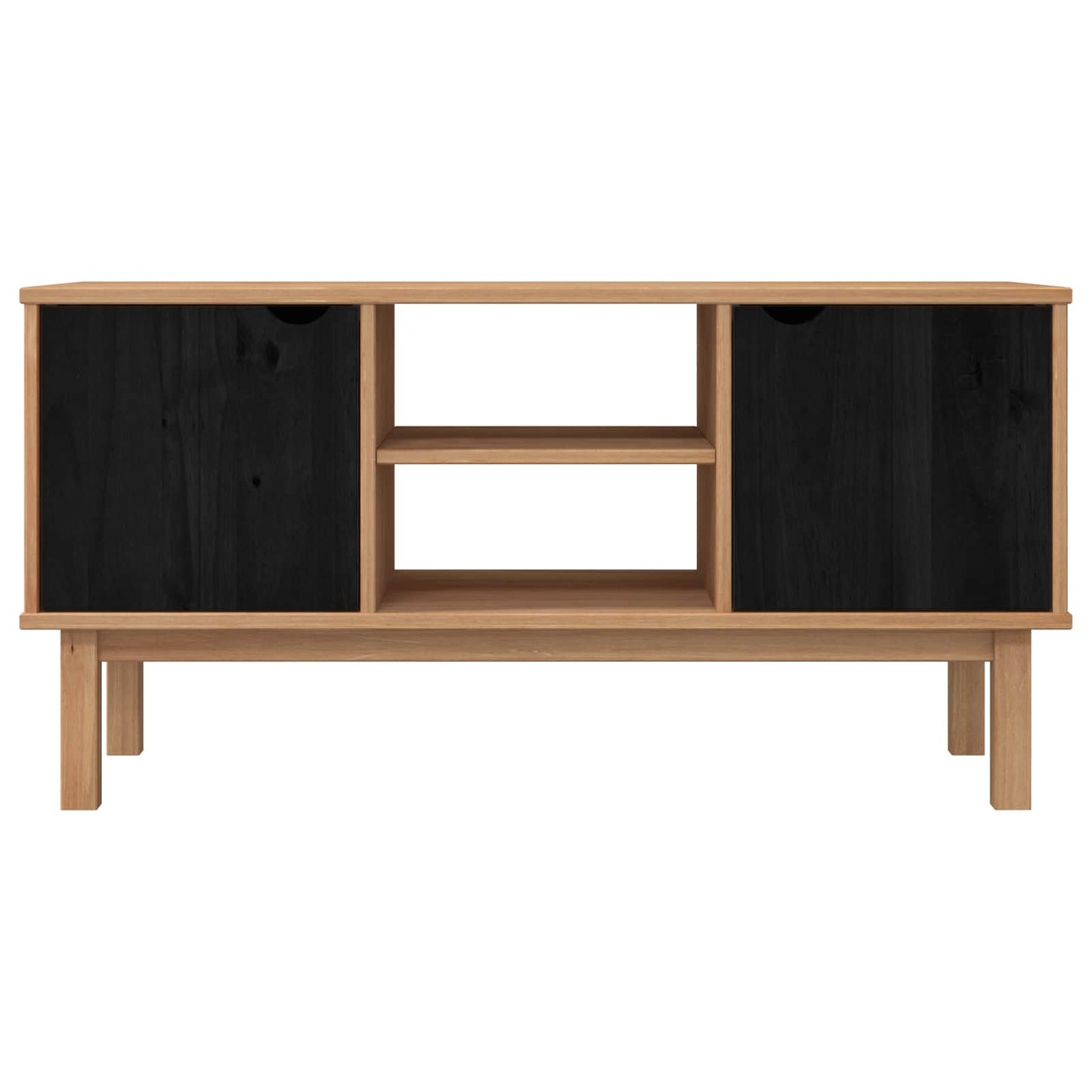 TV Stand OTTA 113.5 x 43 x 57 cm Black Solid Pine Wood