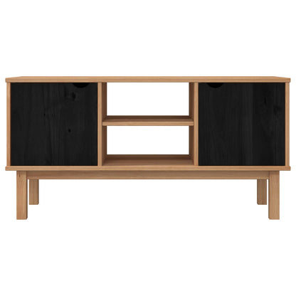 TV Stand OTTA 113.5 x 43 x 57 cm Black Solid Pine Wood