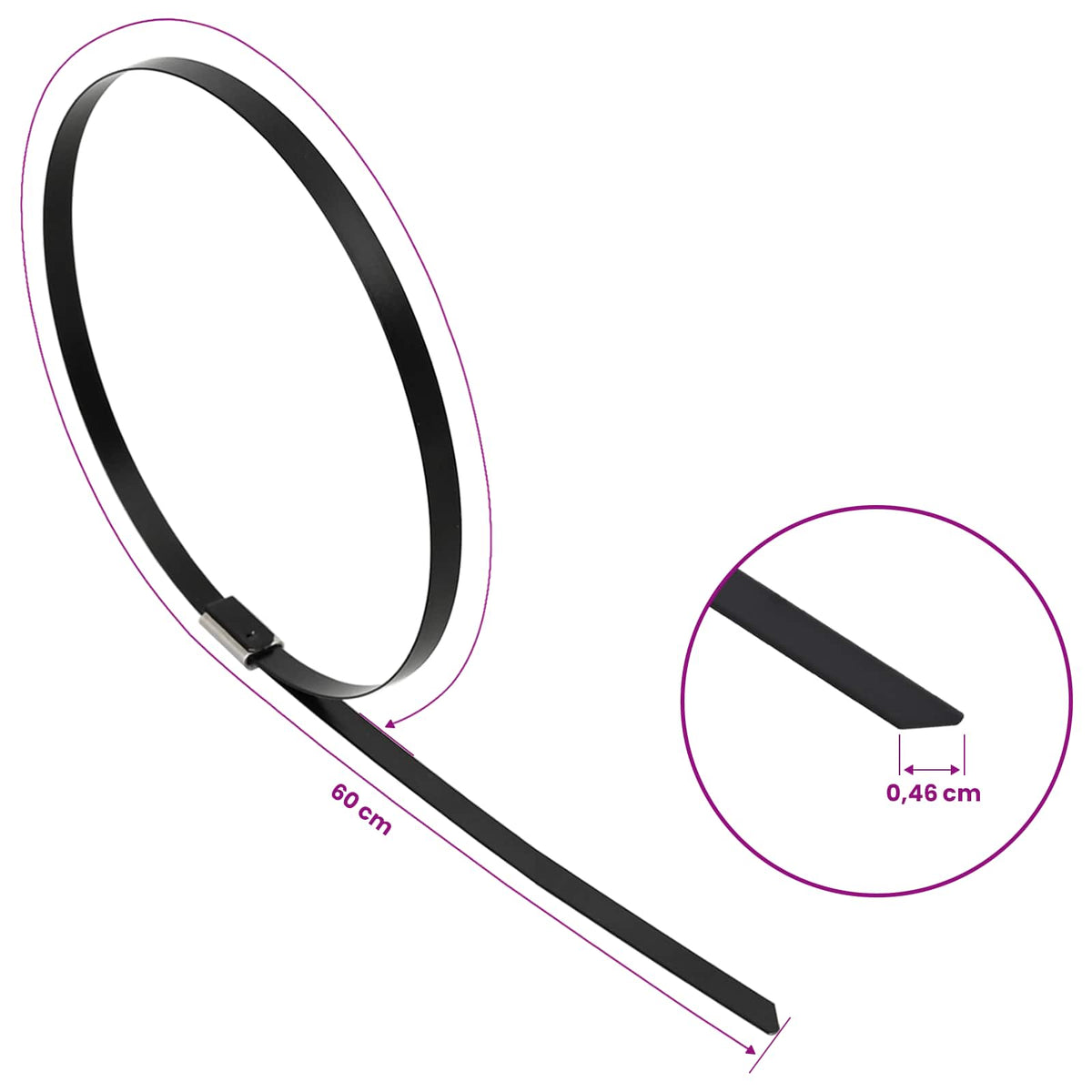 Cable Tie 250 pcs 4.6 x 600 mm Black