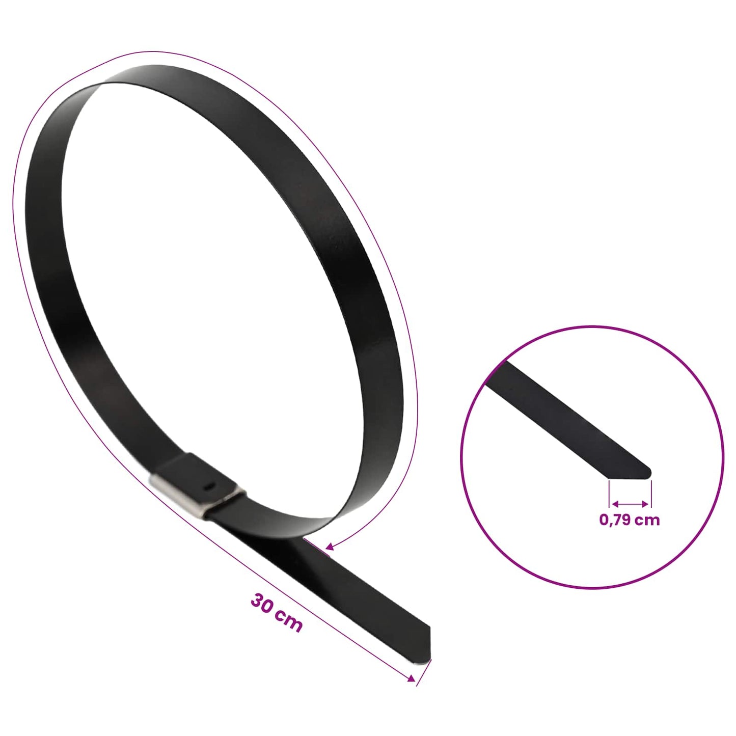 Cable Tie 250 pcs 7.9 x 300 mm Black