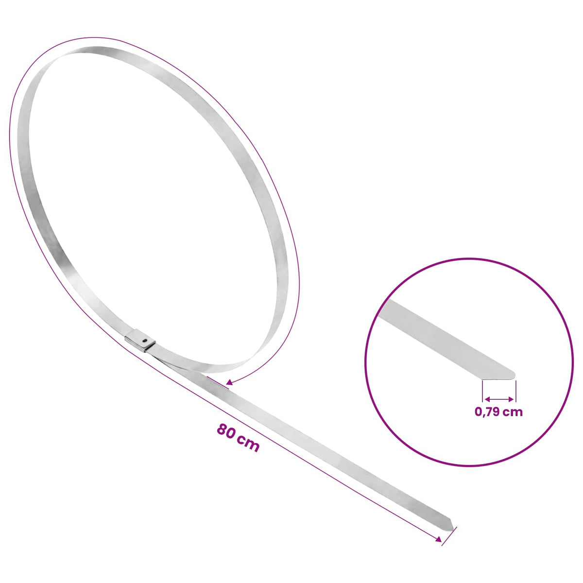 Cable Tie 250 pcs 7.9 x 800 mm Silver