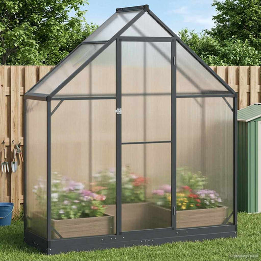 Garden Greenhouse with Door Anthracite 183.5 x 63.5 x 207 cm