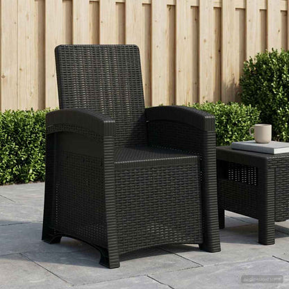 Reclining Garden Chair Rattan Look Anthracite PP