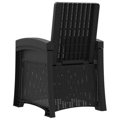 Reclining Garden Chair Rattan Look Anthracite PP