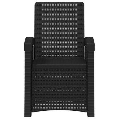 Reclining Garden Chair Rattan Look Anthracite PP
