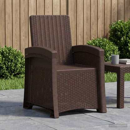 Reclining Garden Chair Rattan Look Brown PP
