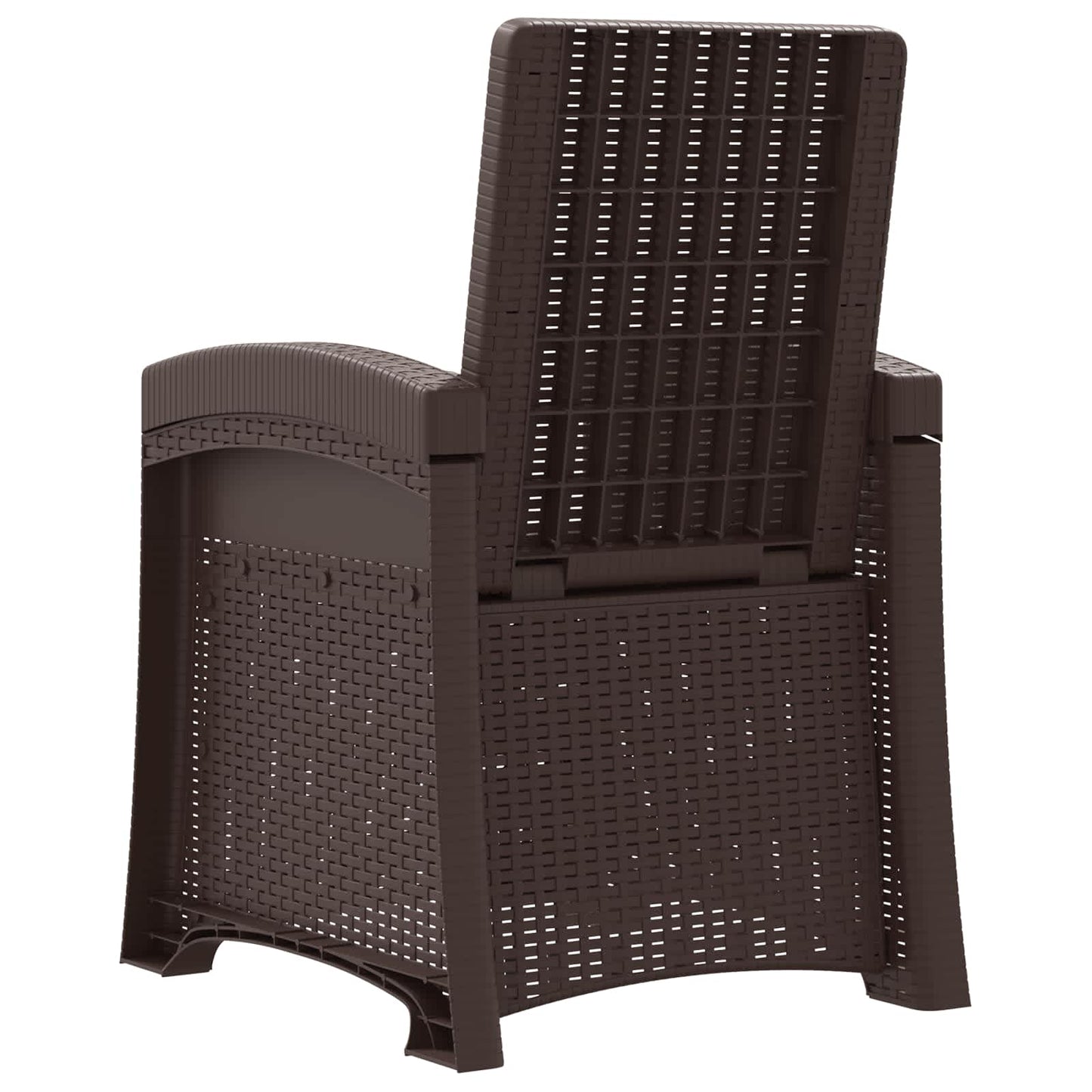 Reclining Garden Chair Rattan Look Brown PP