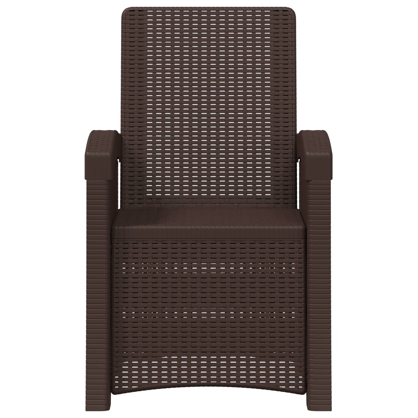 Reclining Garden Chair Rattan Look Brown PP