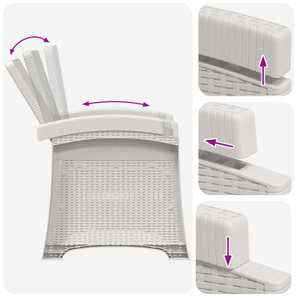 Reclining Garden Chair Rattan Look White PP