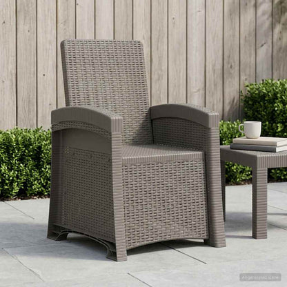 Reclining Garden Chair Rattan Look Light Grey PP