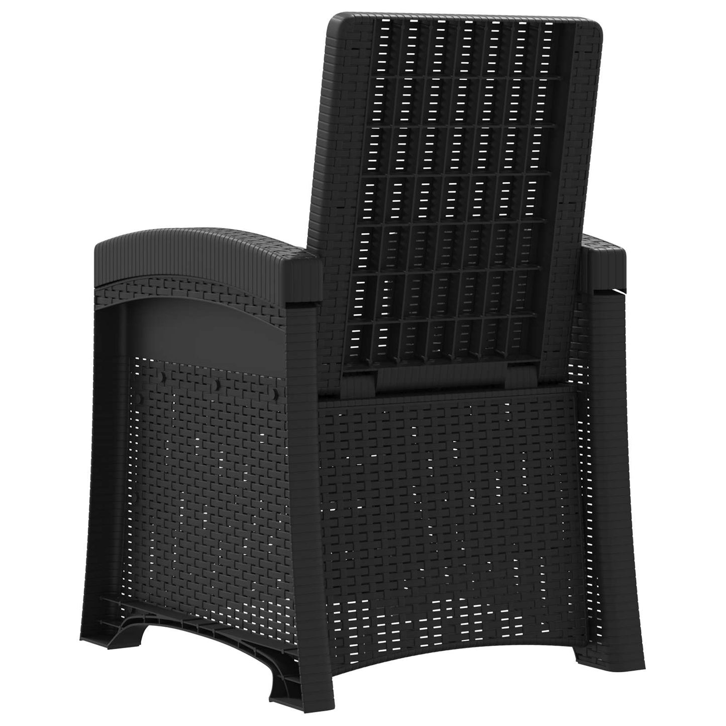 Reclining Garden Chair Rattan Look 2 pcs Anthracite PP