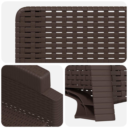 Reclining Garden Chair Rattan Look 2 pcs Brown PP