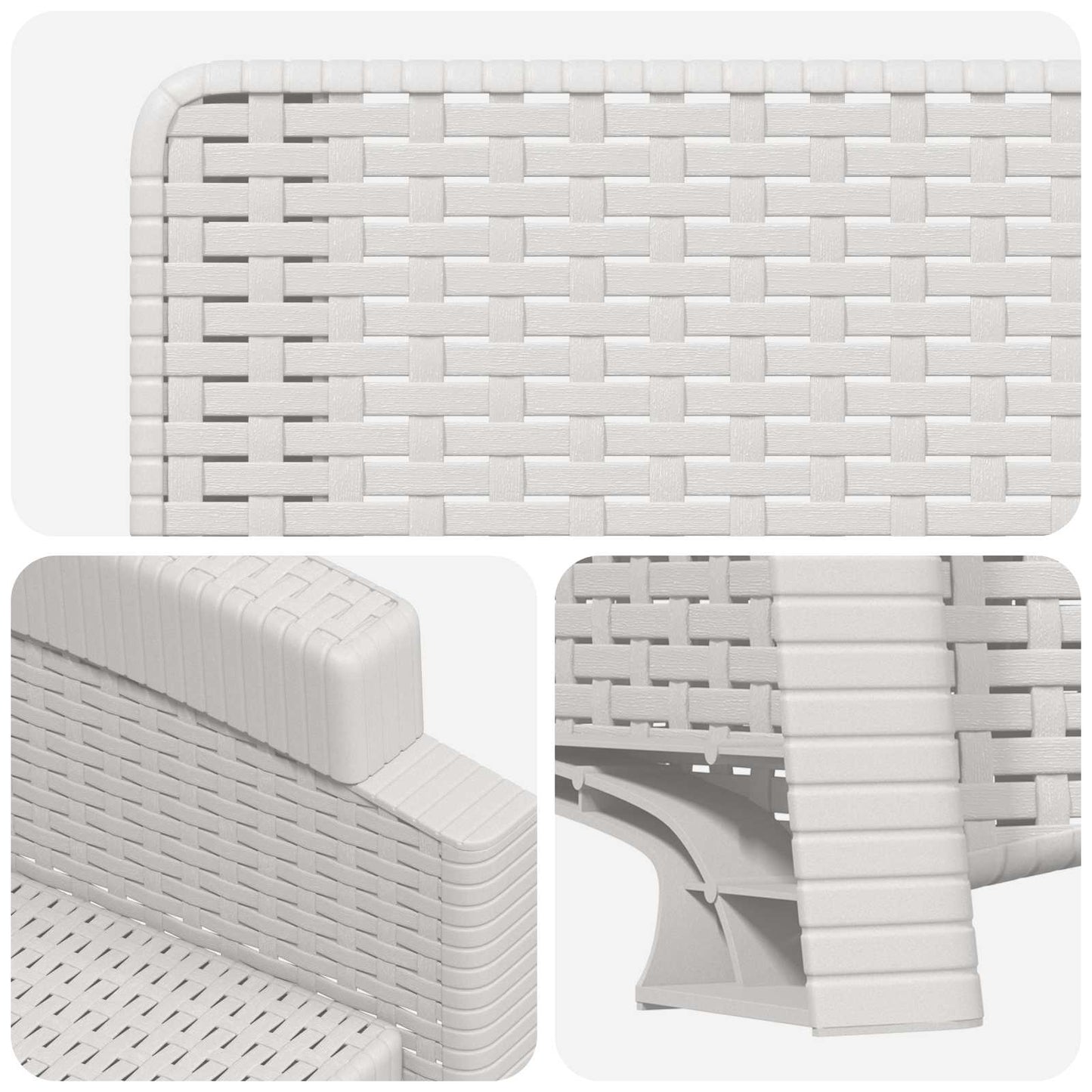 Reclining Garden Chair Rattan Look 2 pcs White PP