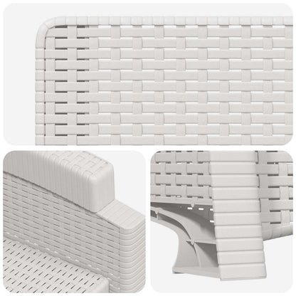 Reclining Garden Chair Rattan Look 2 pcs White PP