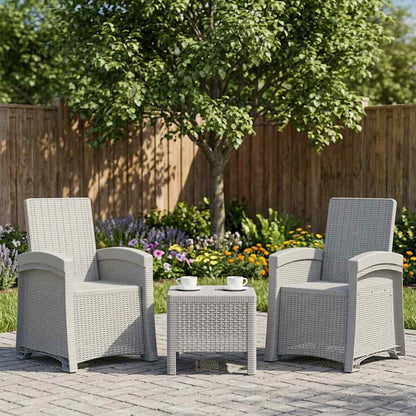 Reclining Garden Chair Rattan Look 2 pcs White PP