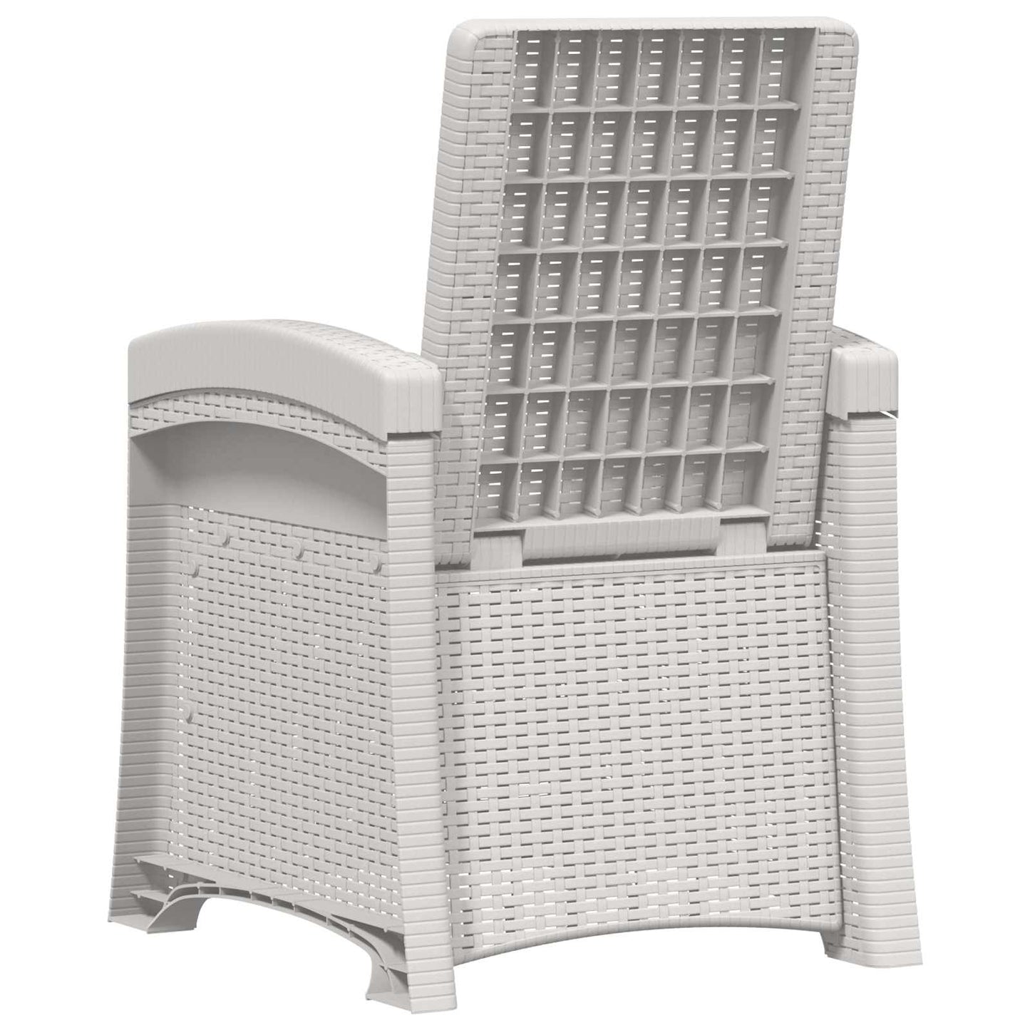 Reclining Garden Chair Rattan Look 2 pcs White PP