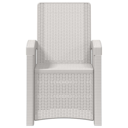 Reclining Garden Chair Rattan Look 2 pcs White PP