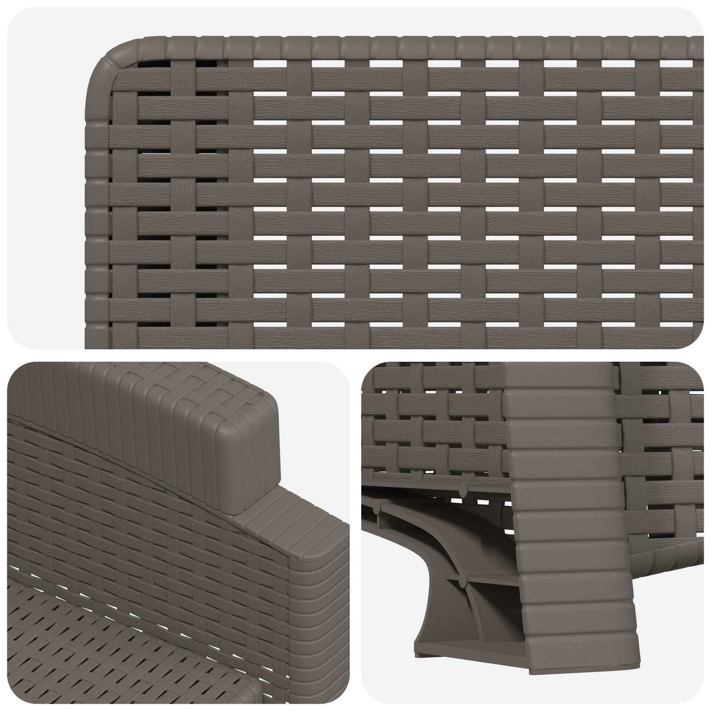 Reclining Garden Chair Rattan Look 2 pcs Light Grey PP
