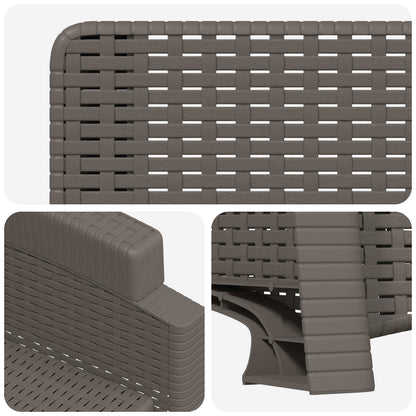 Reclining Garden Chair Rattan Look 2 pcs Light Grey PP