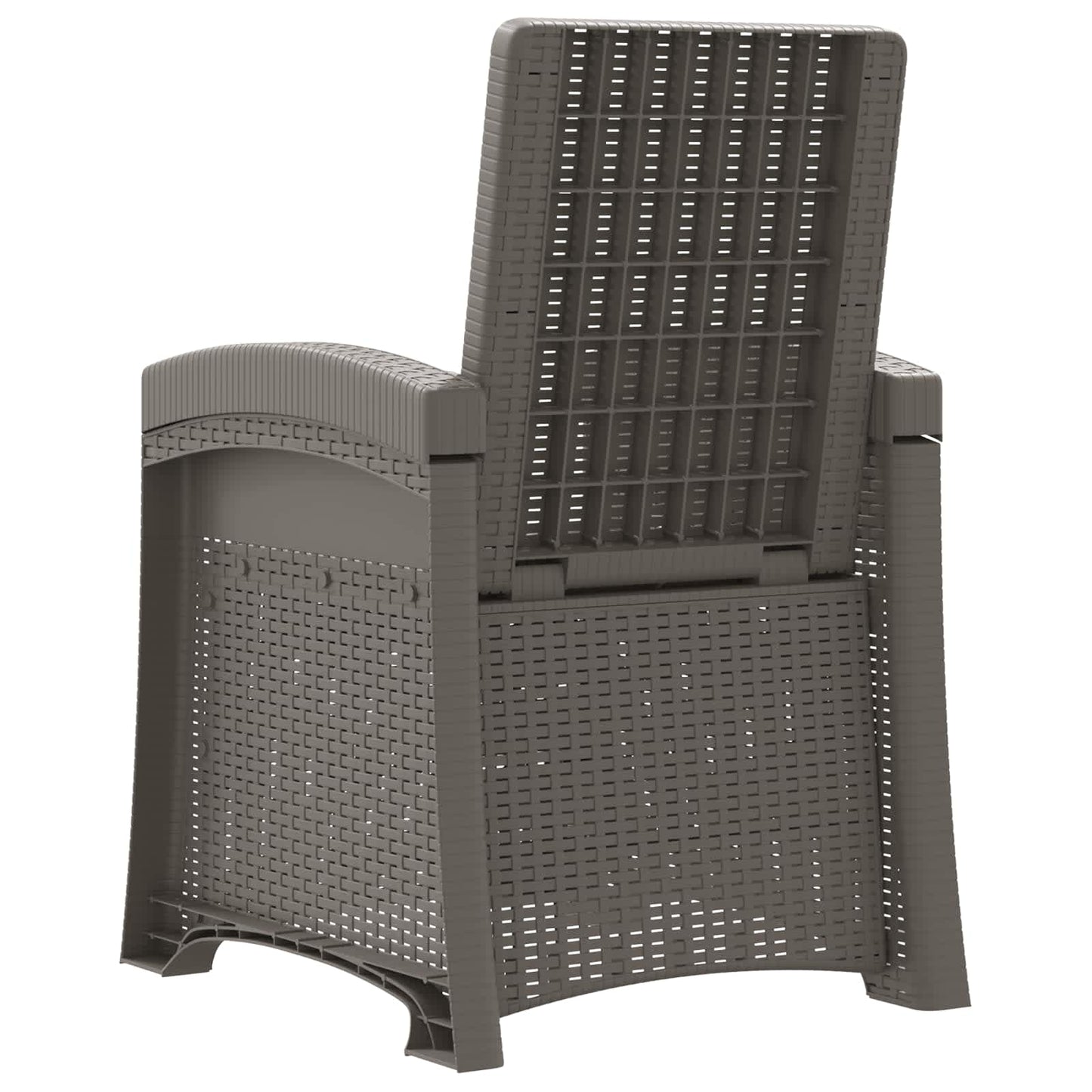 Reclining Garden Chair Rattan Look 2 pcs Light Grey PP