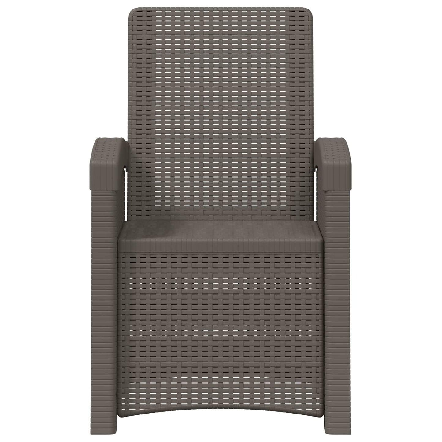 Reclining Garden Chair Rattan Look 2 pcs Light Grey PP