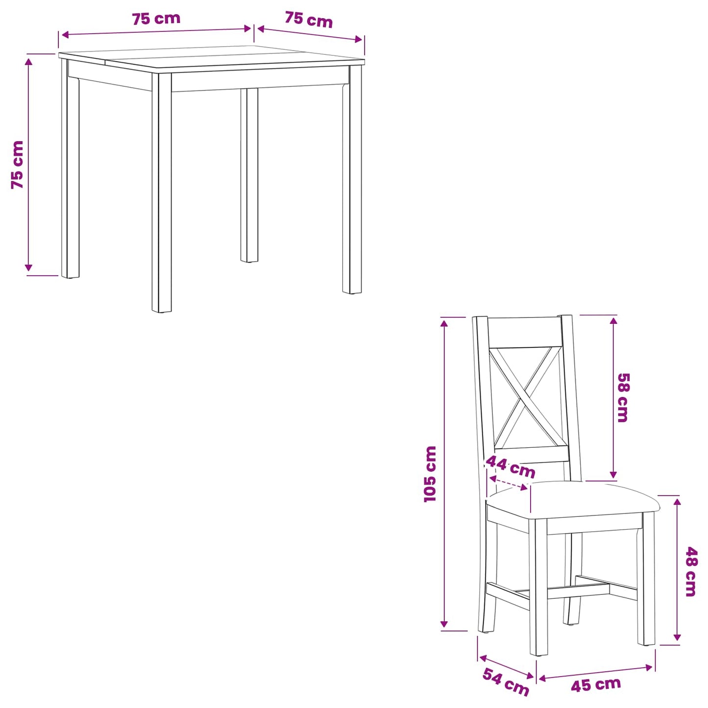 Dining Set 3 pcs Beige Solid Oak Wood