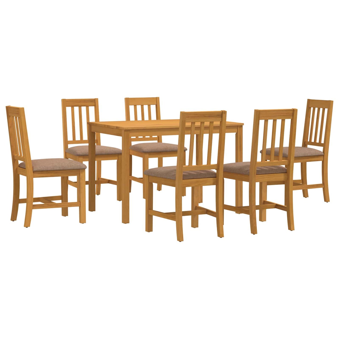 Dining Set 7 pcs Grey Solid Oak Wood