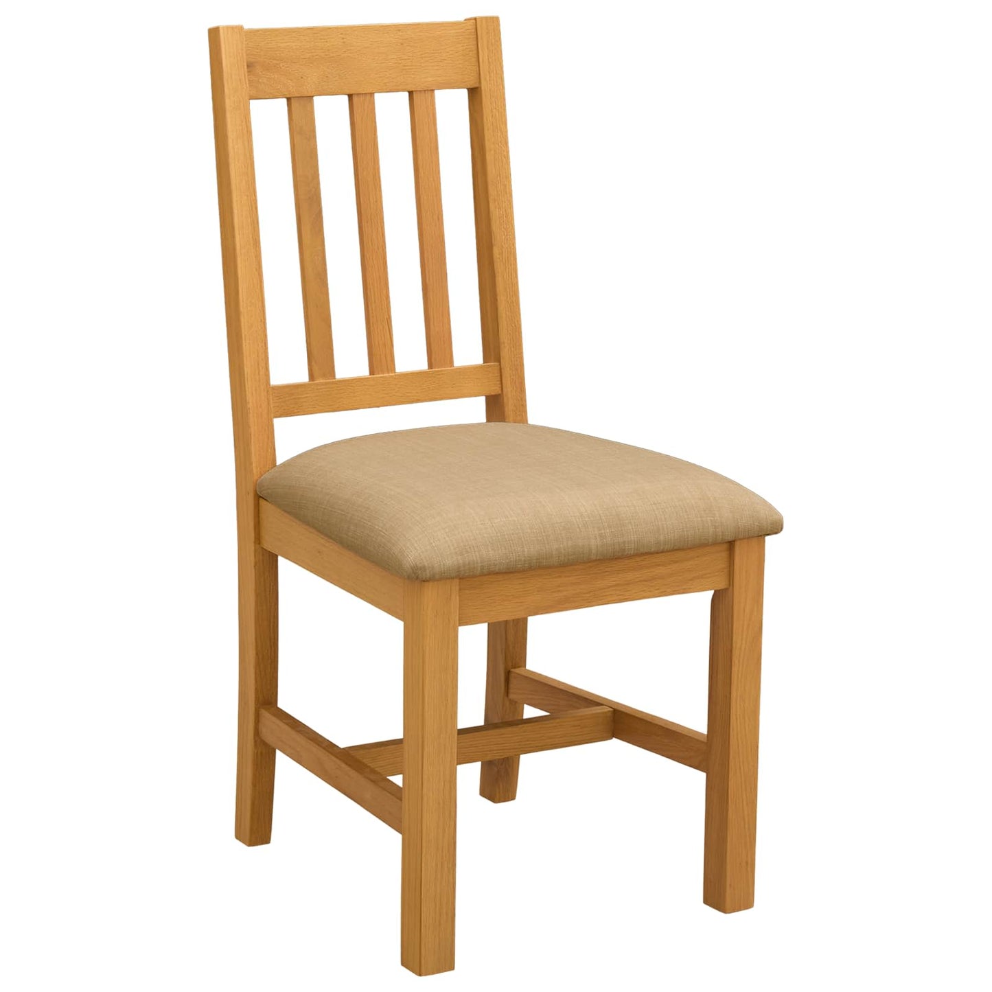 Dining Set 7 pcs Beige Solid Oak Wood