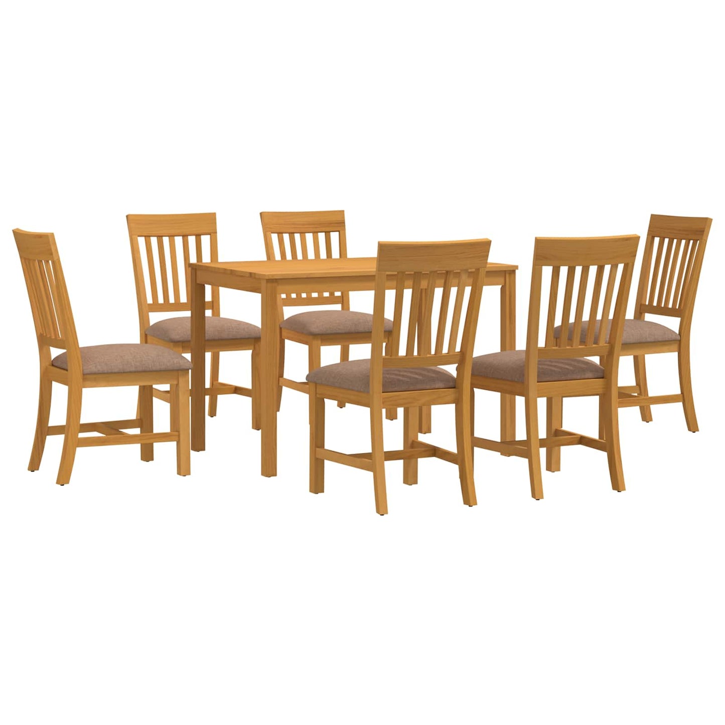Dining Set 7 pcs Grey Solid Oak Wood