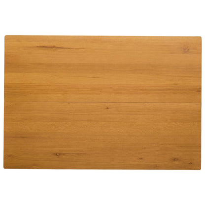 Dining Set 7 pcs Black Solid Oak Wood
