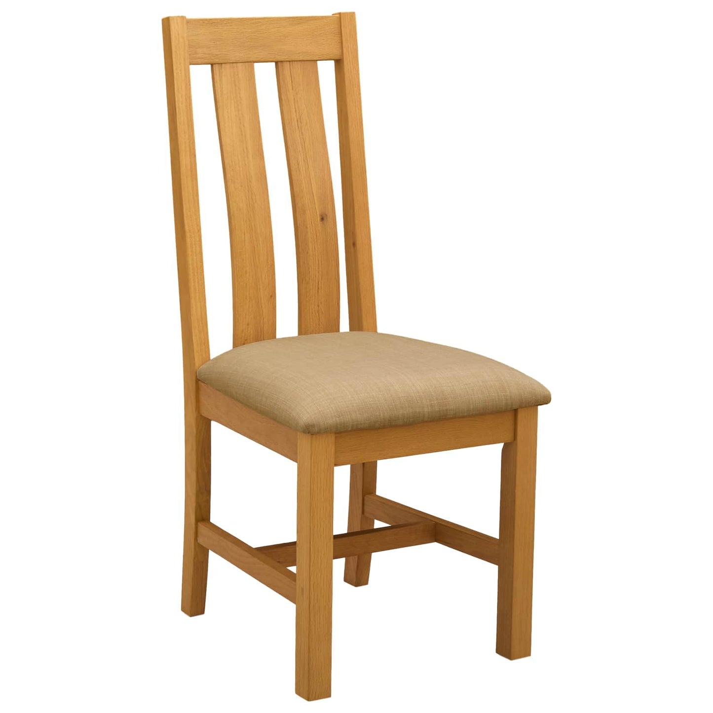 Dining Set 5 pcs Beige Solid Oak Wood