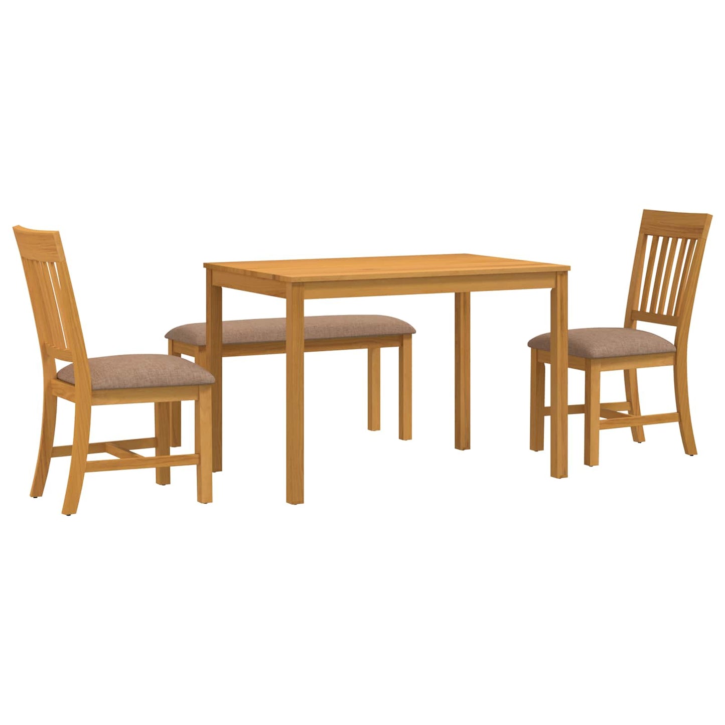 Dining Set 4 pcs Grey Solid Oak Wood