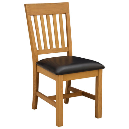 Dining Set 4 pcs Black Solid Oak Wood