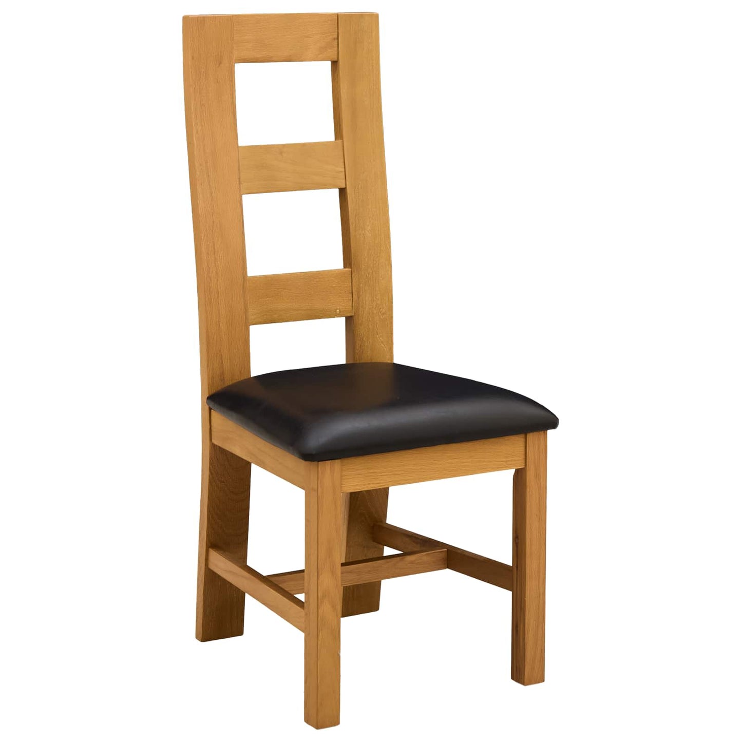 Dining Set 4 pcs Black Solid Oak Wood