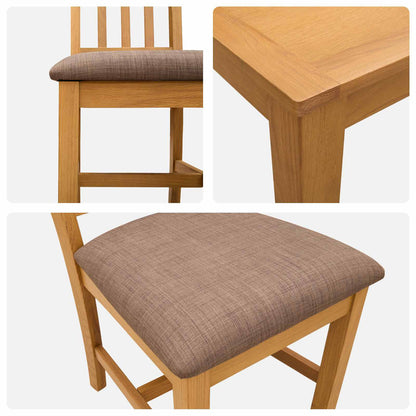 Dining Set 3 pcs Grey Solid Oak Wood