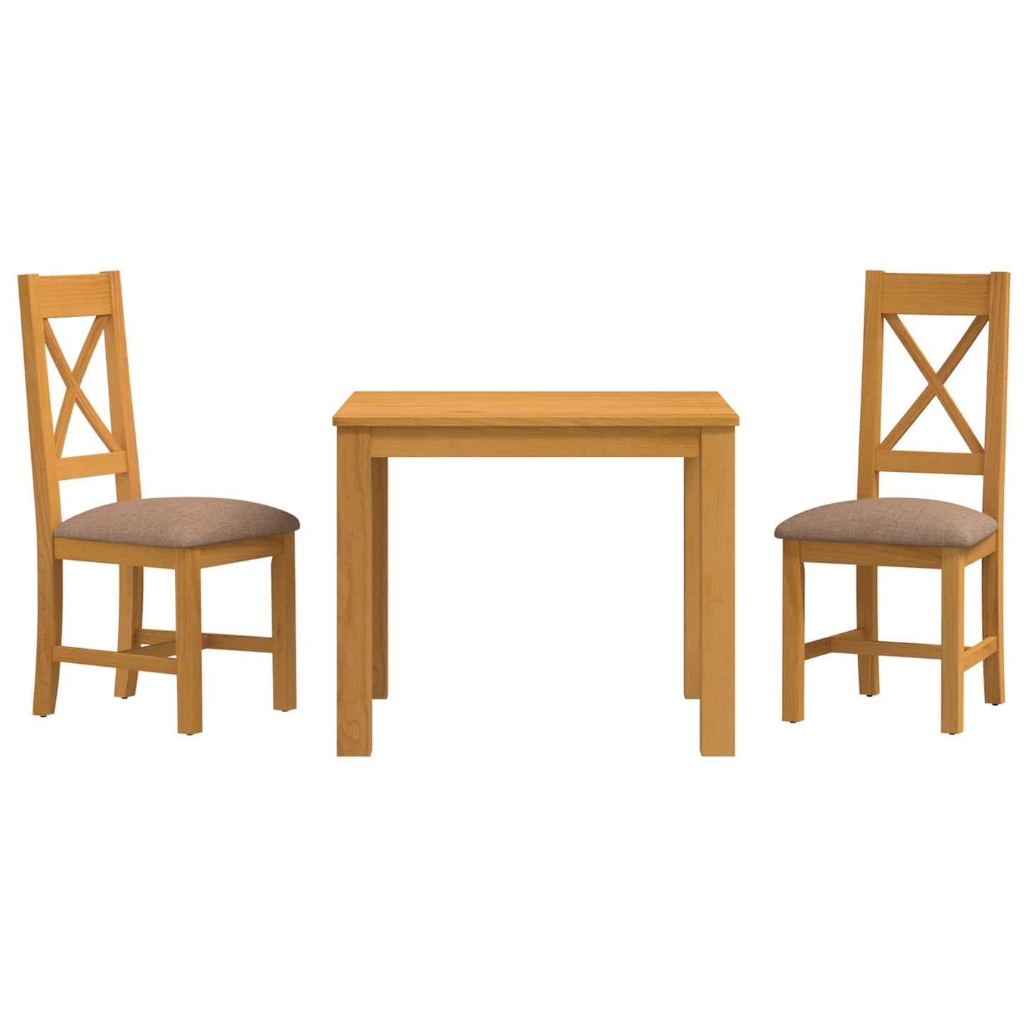 Dining Set 3 pcs Grey Solid Oak Wood