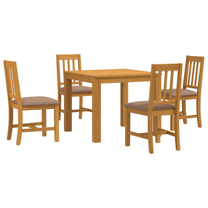 Dining Set 5 pcs Grey Solid Oak Wood