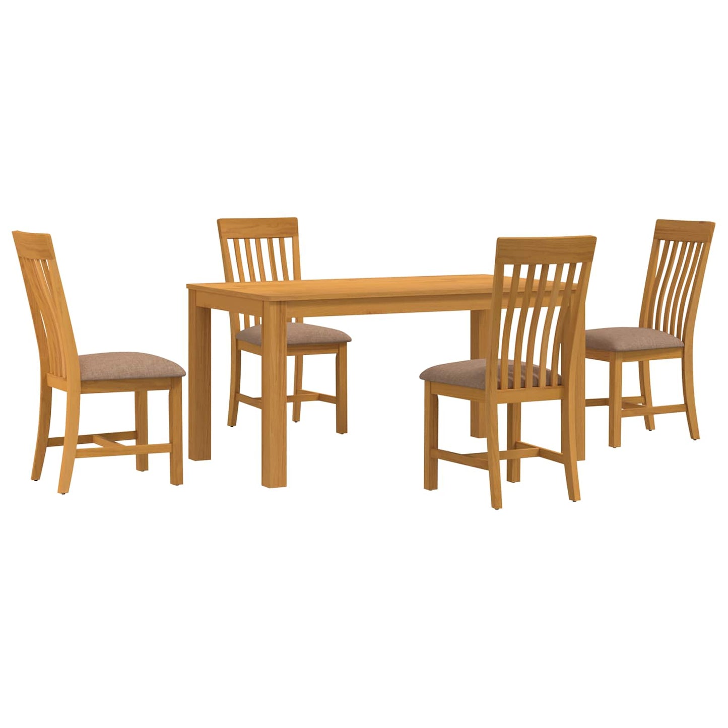 Dining Set 5 pcs Grey Solid Oak Wood