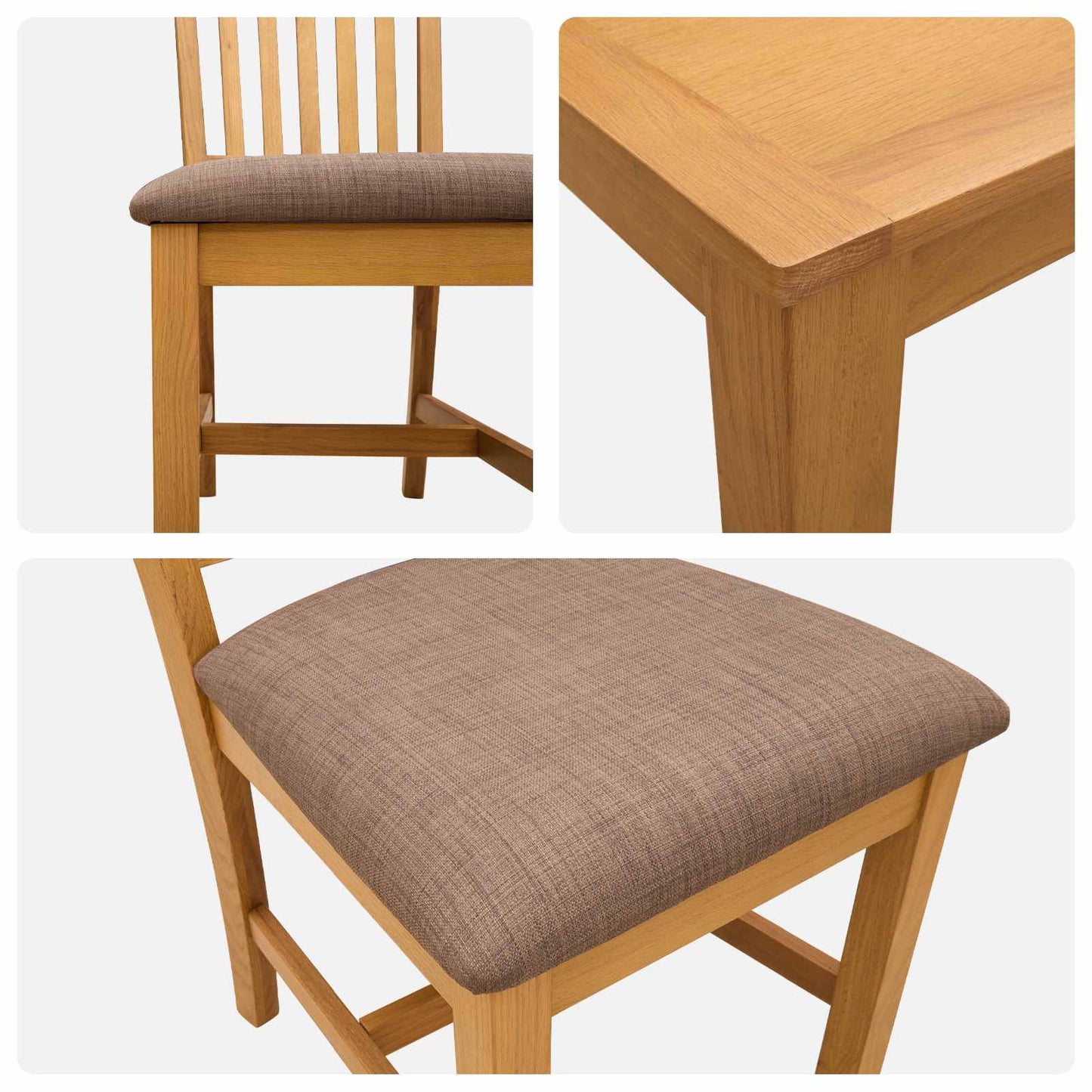 Dining Set 7 pcs Grey Solid Oak Wood
