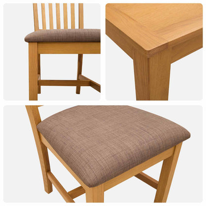 Dining Set 7 pcs Grey Solid Oak Wood