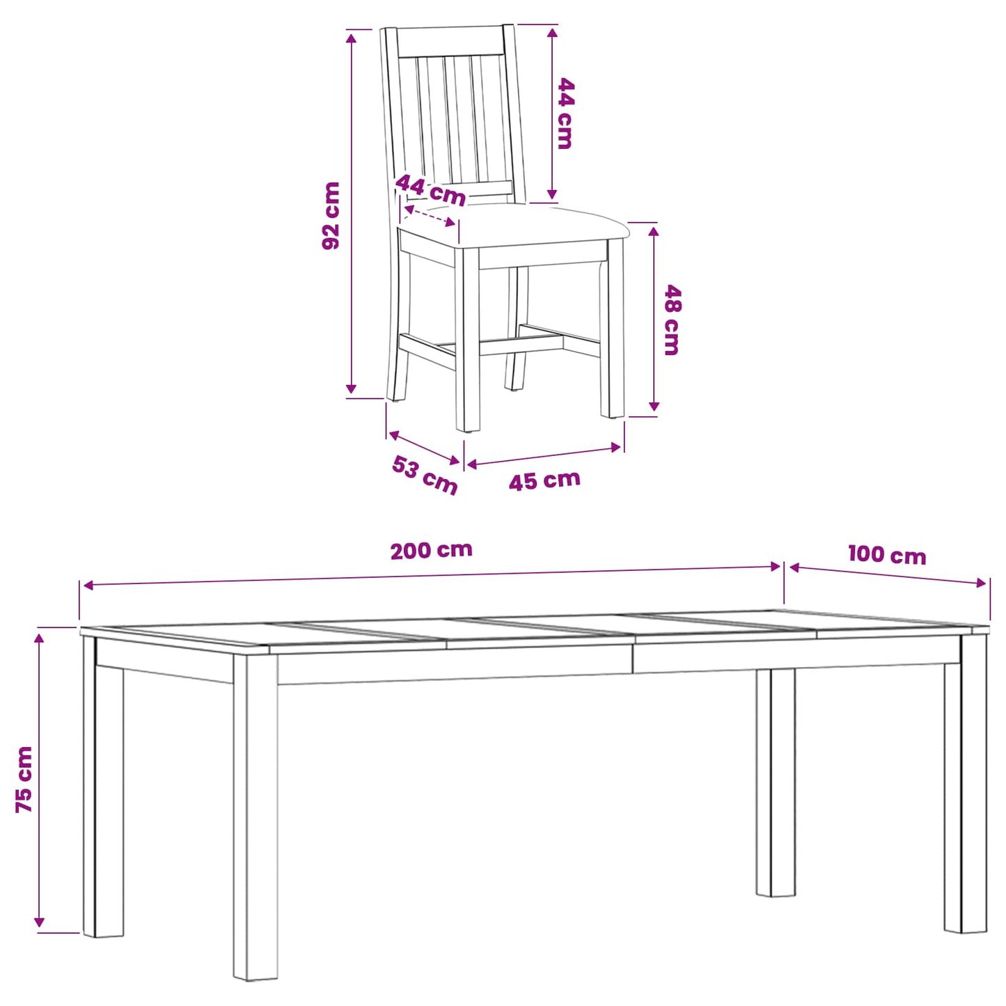 Dining Set 7 pcs Beige Solid Oak Wood