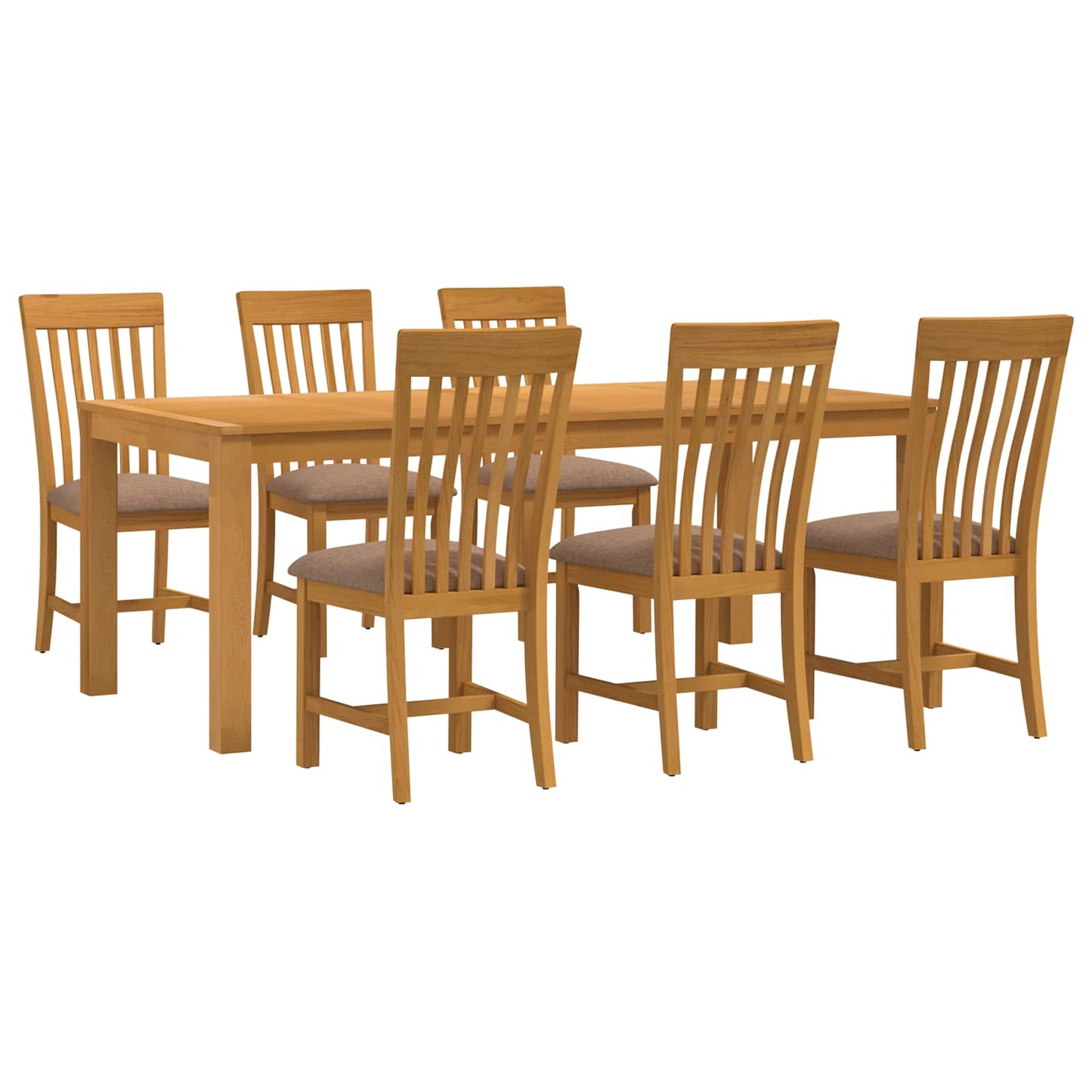 Dining Set 7 pcs Grey Solid Oak Wood
