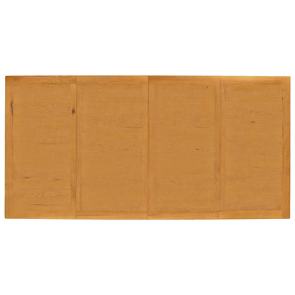 Dining Set 7 pcs Beige Solid Oak Wood