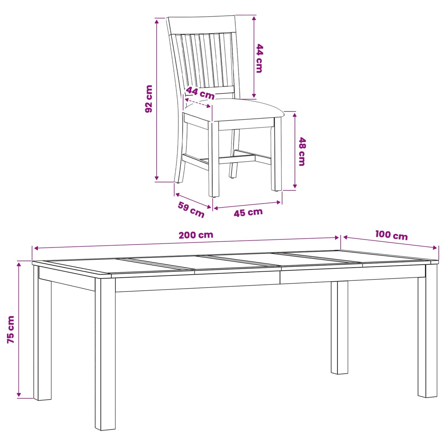 Dining Set 9 pcs Beige Solid Oak Wood
